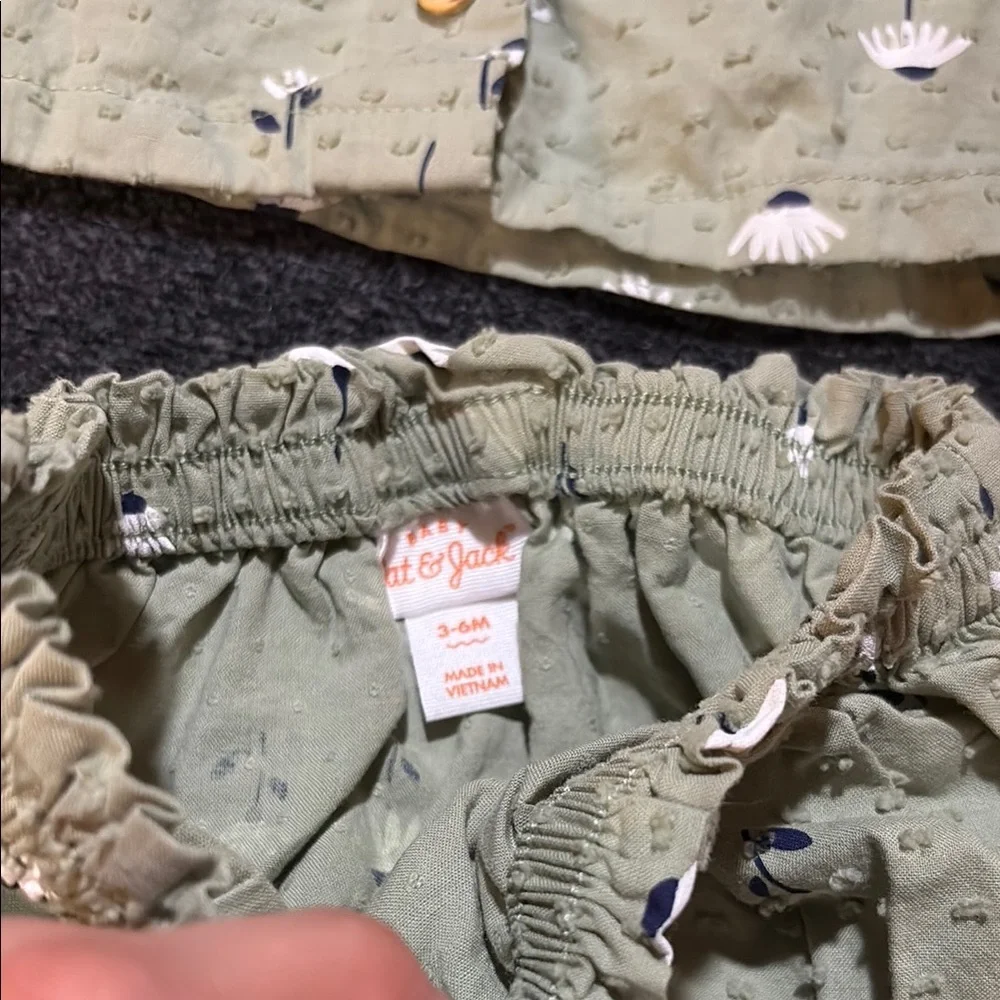 Baby Floral Green Outfit Set